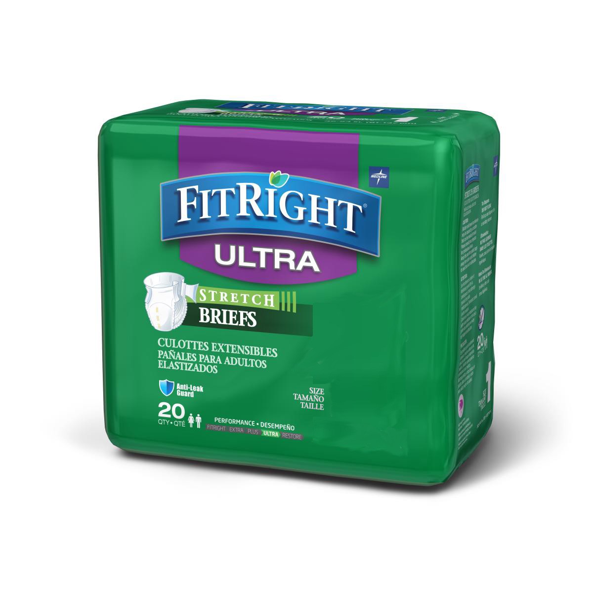 Medline FitRight Stretch Ultra Briefs - 20 Pack | Go Home Medical.com